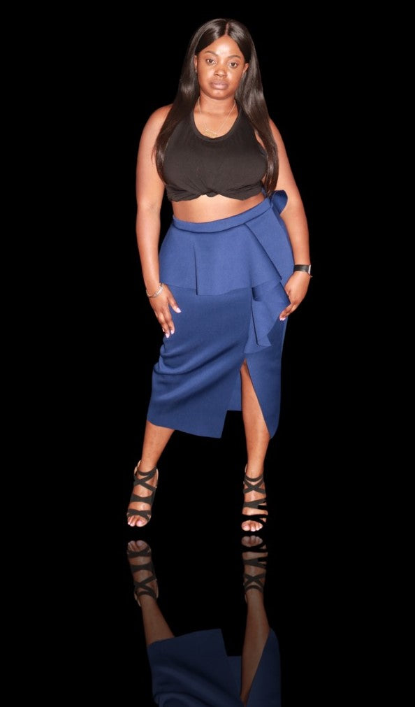 Blueberry Peplum Skirt